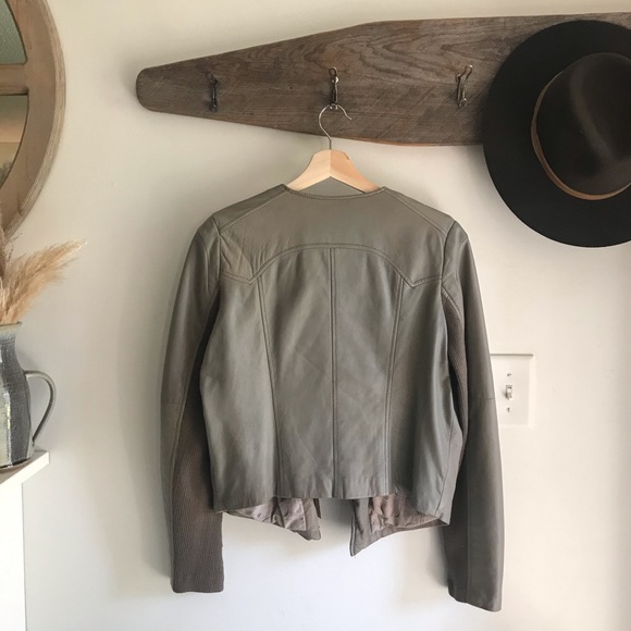 EMU Australia | Taupe Gray Leather Bomber Jacket - Picture 6 of 8